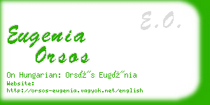 eugenia orsos business card